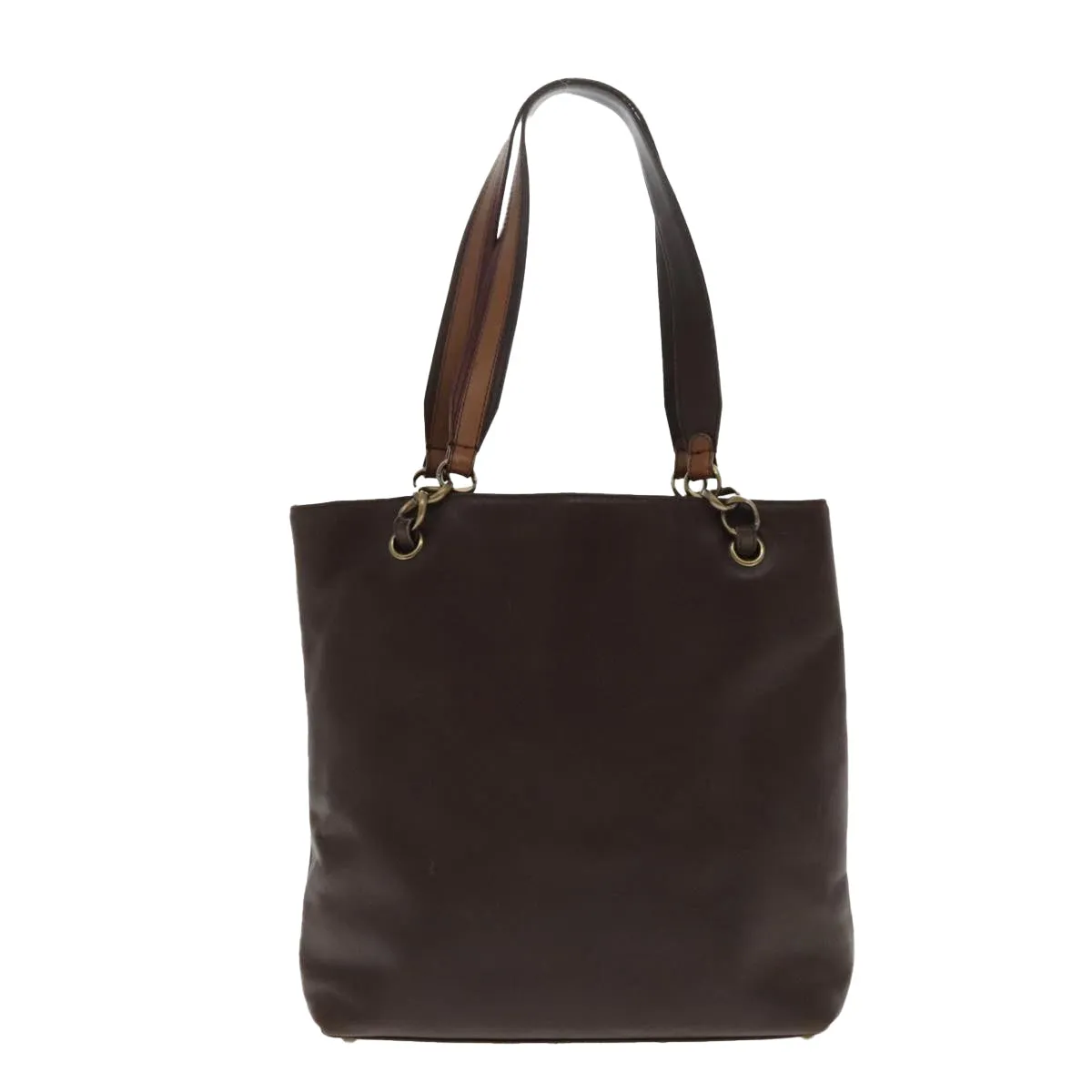 CHANEL Chain Tote Bag Leather Brown CC bs18700