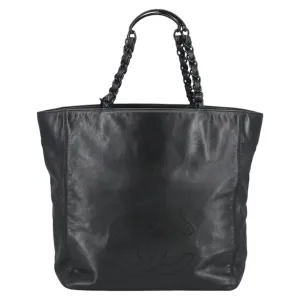 CHANEL COCO Mark Chain Tote Bag Lamb Skin Black CC bs20389