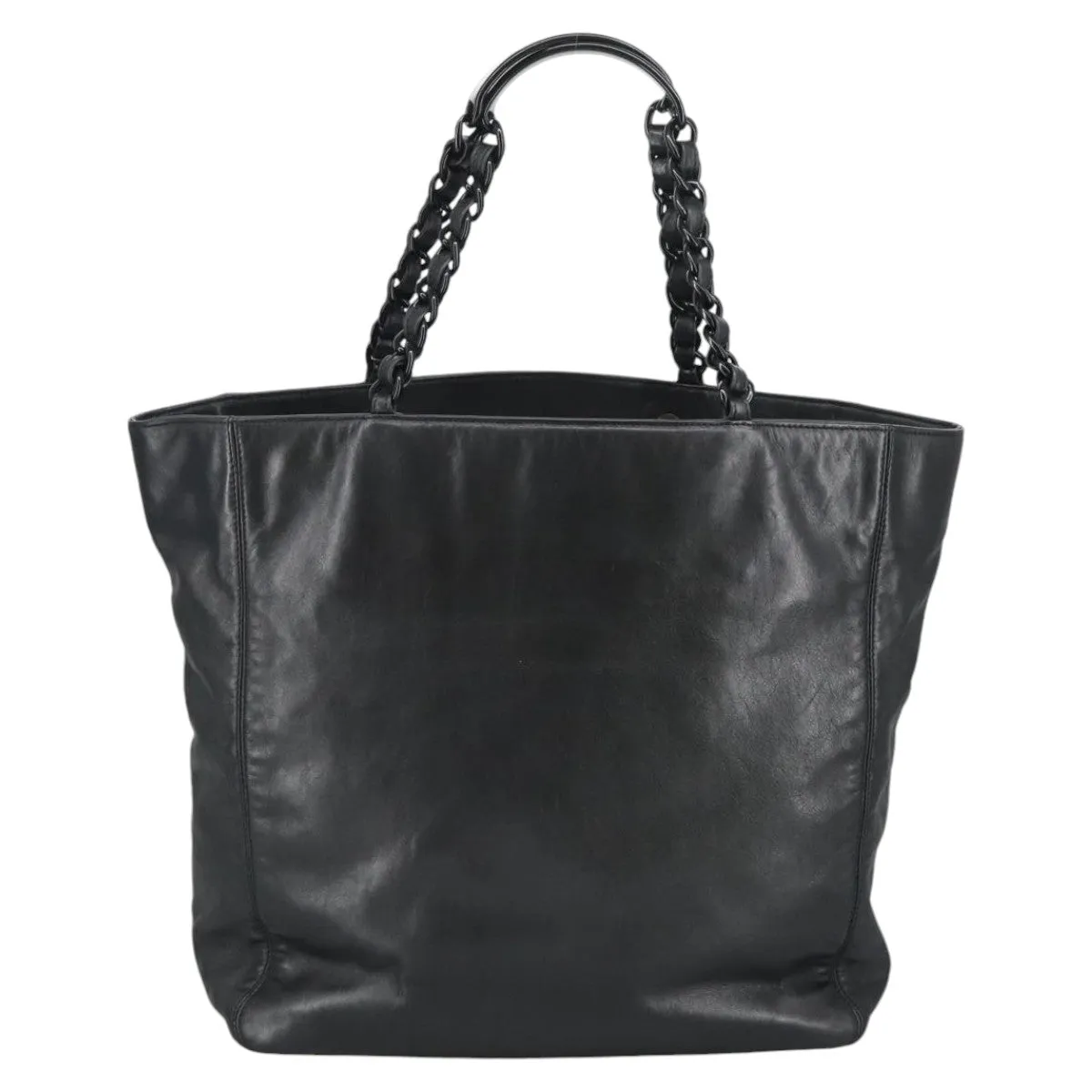 CHANEL COCO Mark Chain Tote Bag Lamb Skin Black CC bs20389