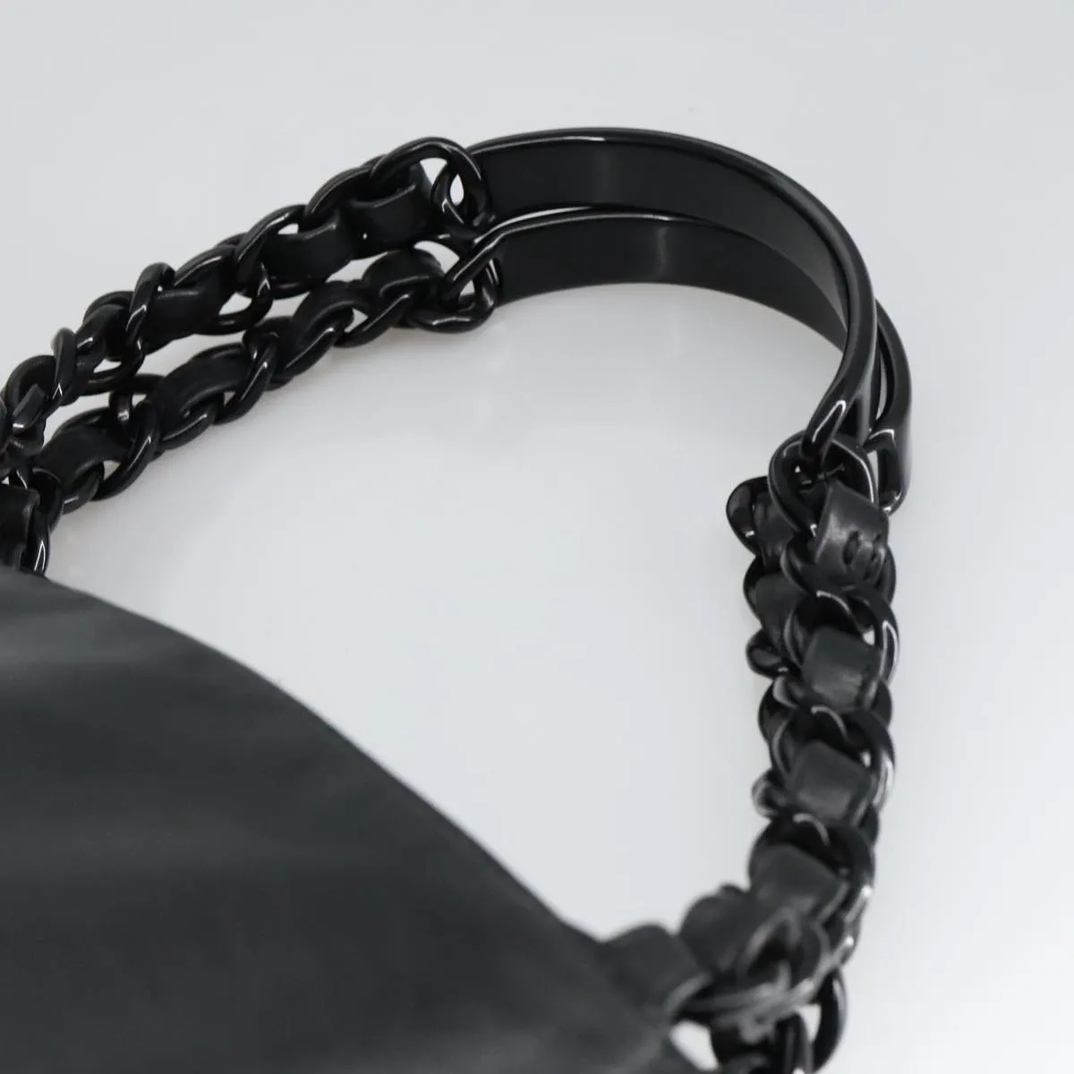 CHANEL COCO Mark Chain Tote Bag Lamb Skin Black CC bs20389