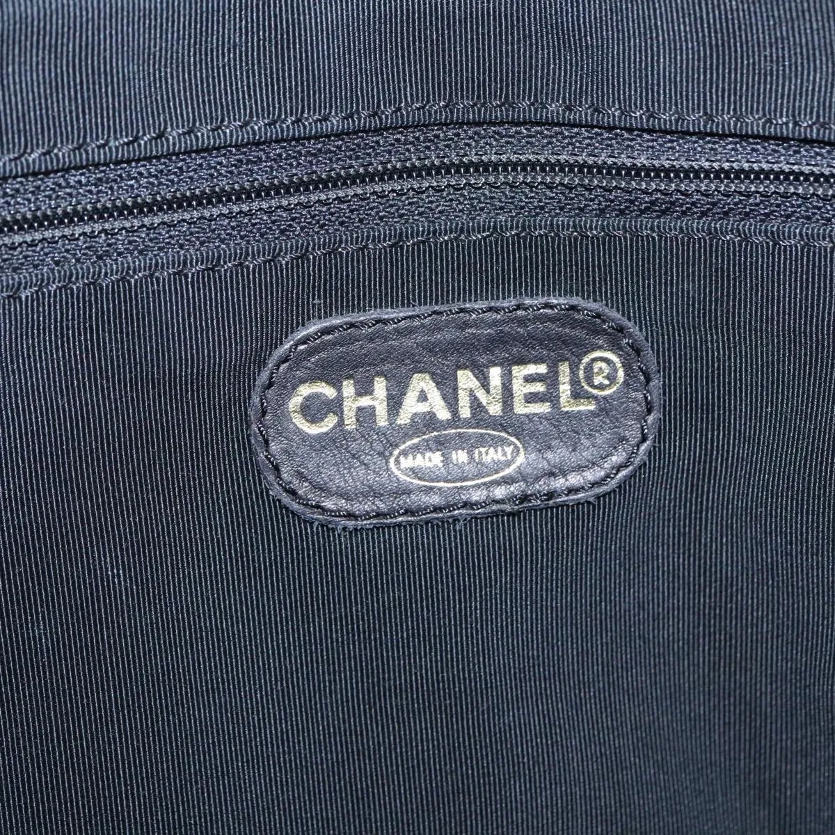 CHANEL COCO Mark Chain Tote Bag Lamb Skin Black CC bs20389