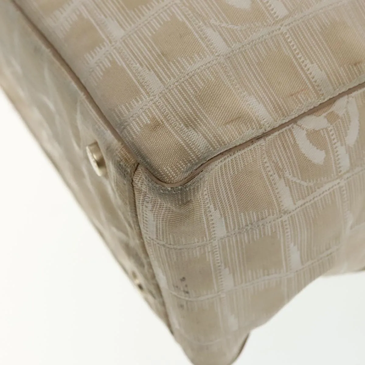 CHANEL New Travel line Tote Bag Nylon Beige Gold CC 95463