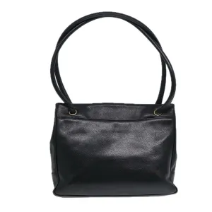 CHANEL Tote Bag Caviar Skin Black Gold CC bs17526