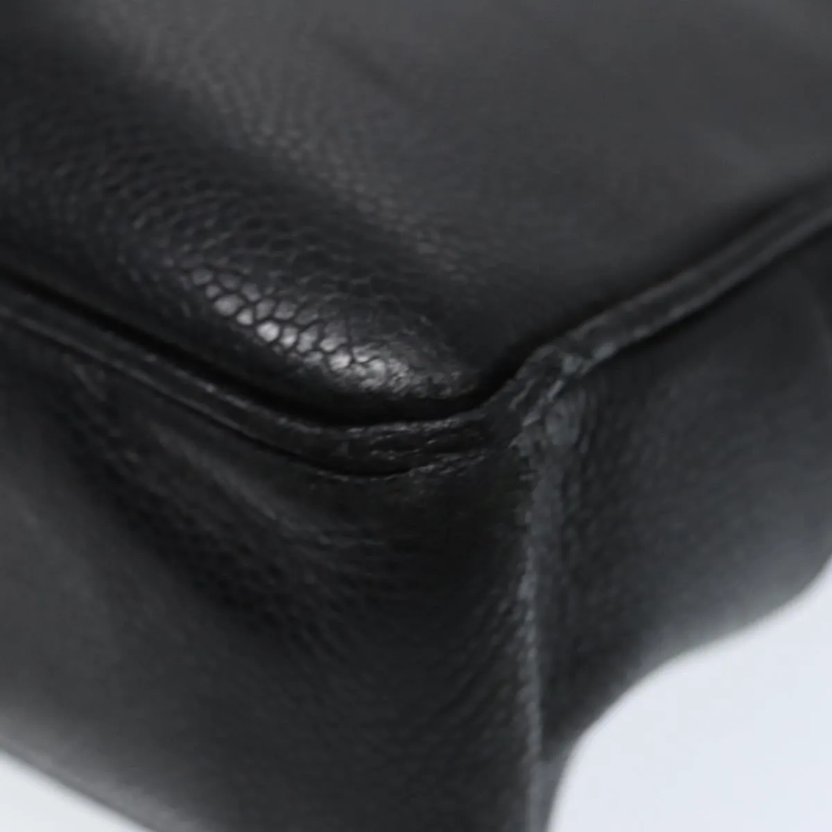 CHANEL Tote Bag Caviar Skin Black Gold CC bs17526