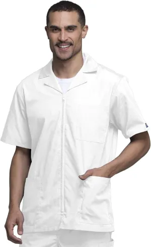 Cherokee Men's Zip Up Jacket, Traditional Fit Lapel Collar with Half Sleeves 4300