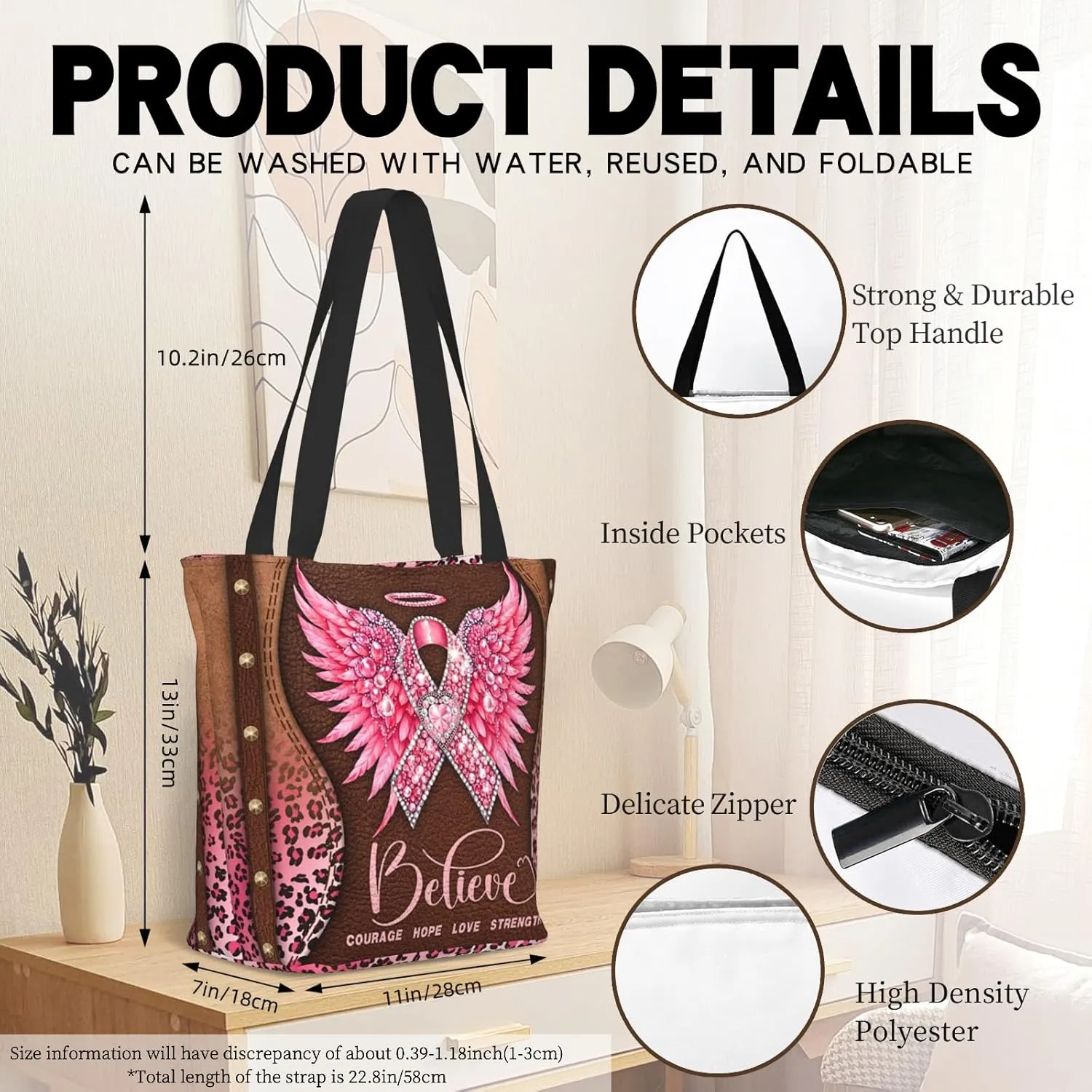 Christian Bible Tote Bags for Women Bible Church Bags Religious Reusable Grocery Bag