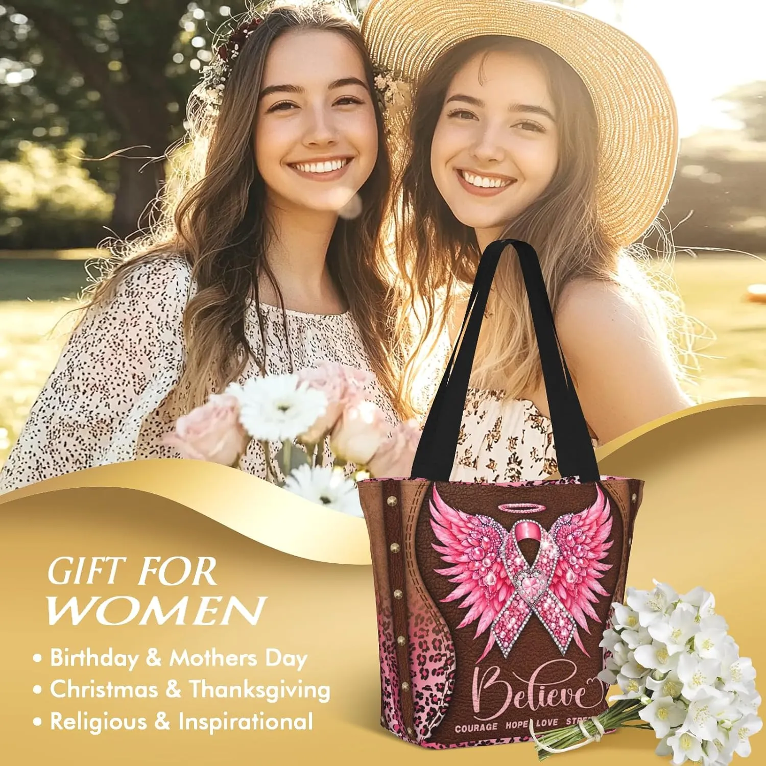 Christian Bible Tote Bags for Women Bible Church Bags Religious Reusable Grocery Bag