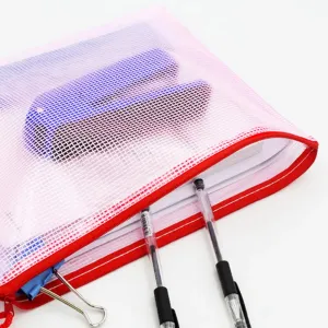 Christmas Stickers A5 Mesh Zipper Bag - Waterproof Document Storage Folder