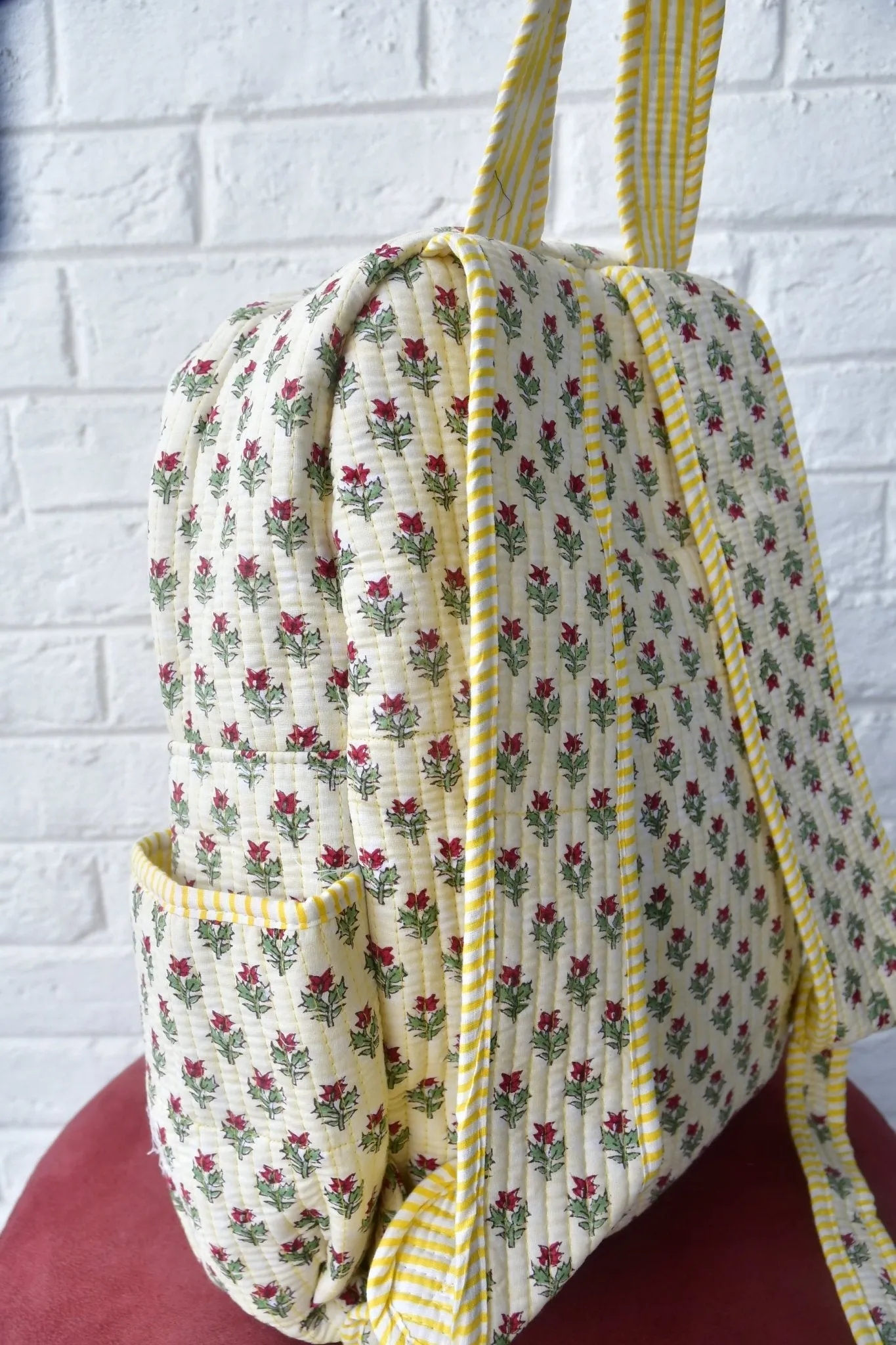 Classic Buti Handblocked Backpack : Multiple Use