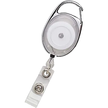 Clear Carabiner Retractable ID Badge Reel With Clear Strap CH-IDCWMR Oval Clear (10 Pack)