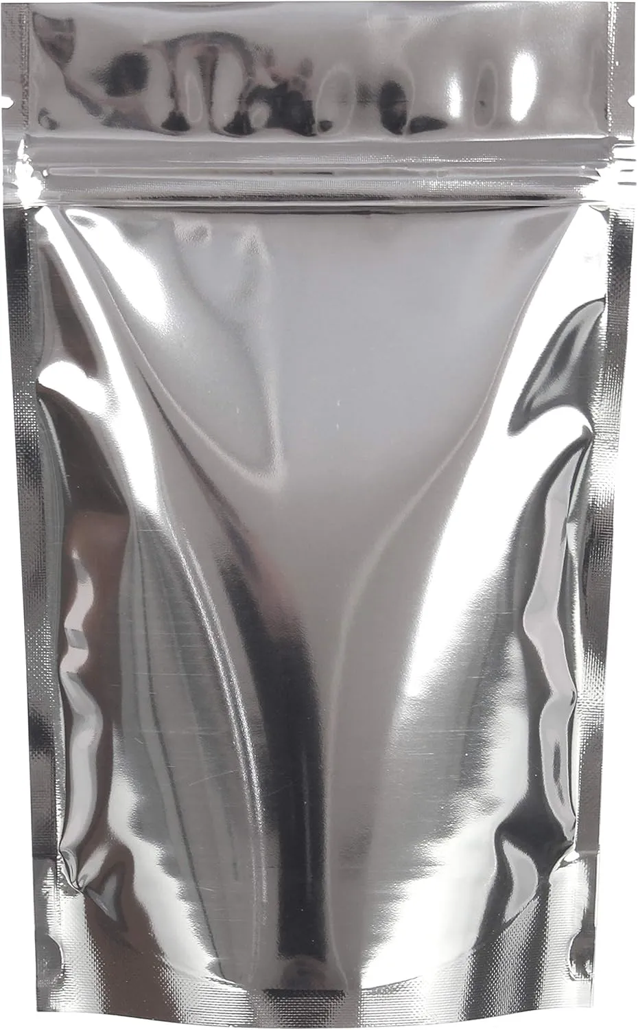 CleverDelights Silver Stand Up Pouches - 4oz - 100 Pack - 5" x 8" x 2.5" - Resealable Bag