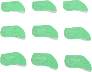 Club Iron Head Covers Set Premium Durable Protective Golf Club Sleeves for Iron Clubs Dust Proof Shock Absorbing Secure Grip Easy Identification Green 9PCS