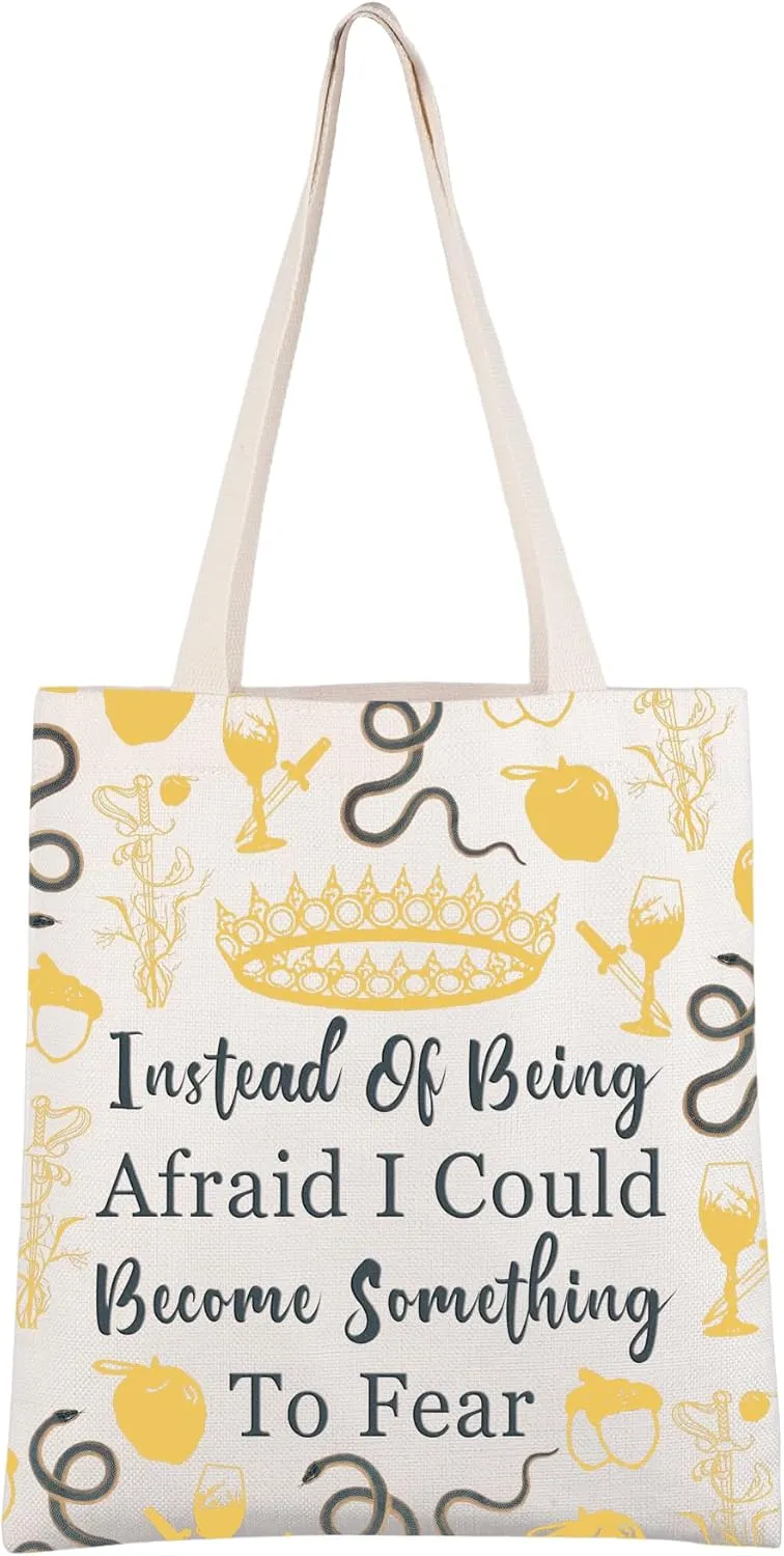 CMNIM Crueel Merch Crueel Book Lover Tote Bag for Fans Instead Of Being Afraid I Could Become Something To Fear