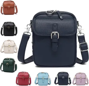Collaboraten1 Crossbody Leather Bag, Urvashii Vintage Double Layer Large Capacity Mini Anti Theft Cross Body Bags