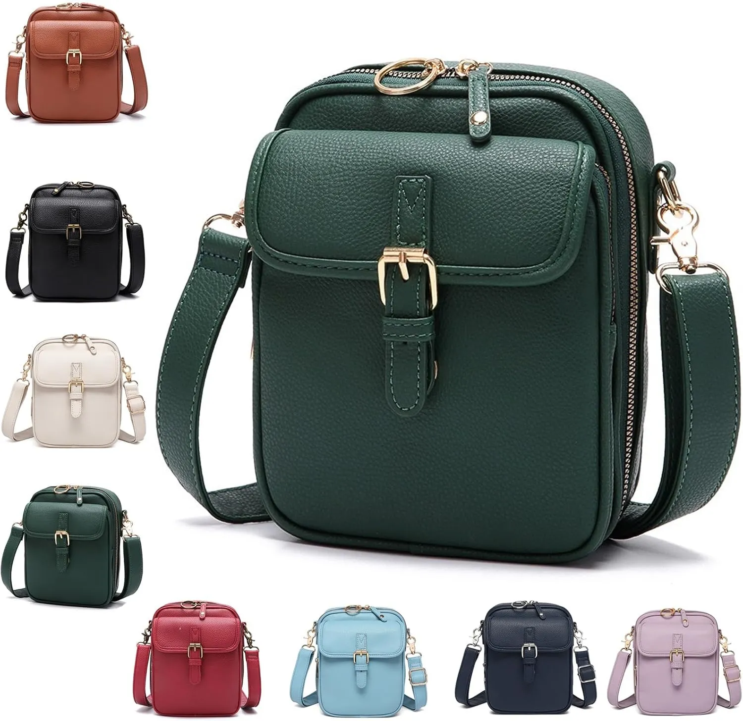 Collaboraten1 Crossbody Leather Bag, Urvashii Vintage Double Layer Large Capacity Mini Anti Theft Cross Body Bags