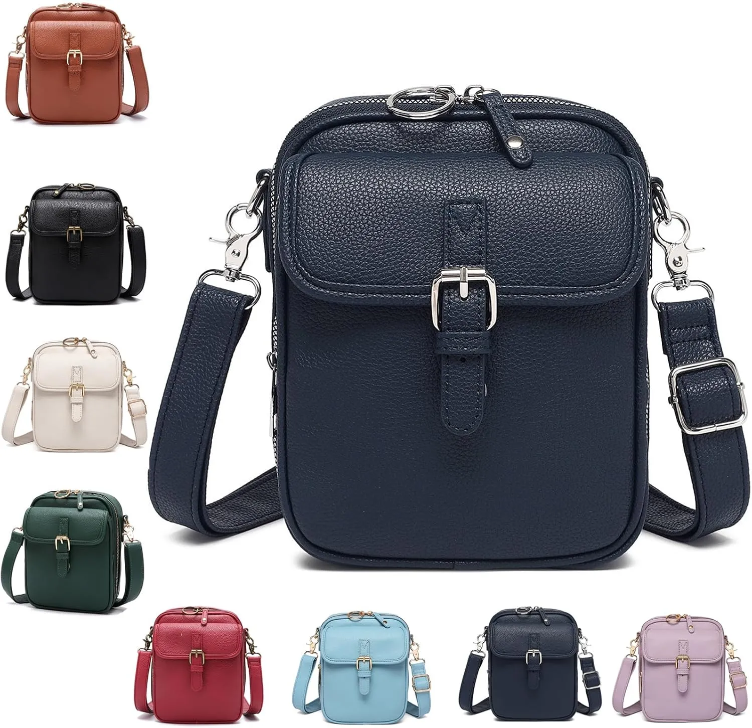 Collaboraten1 Crossbody Leather Bag, Urvashii Vintage Double Layer Large Capacity Mini Anti Theft Cross Body Bags