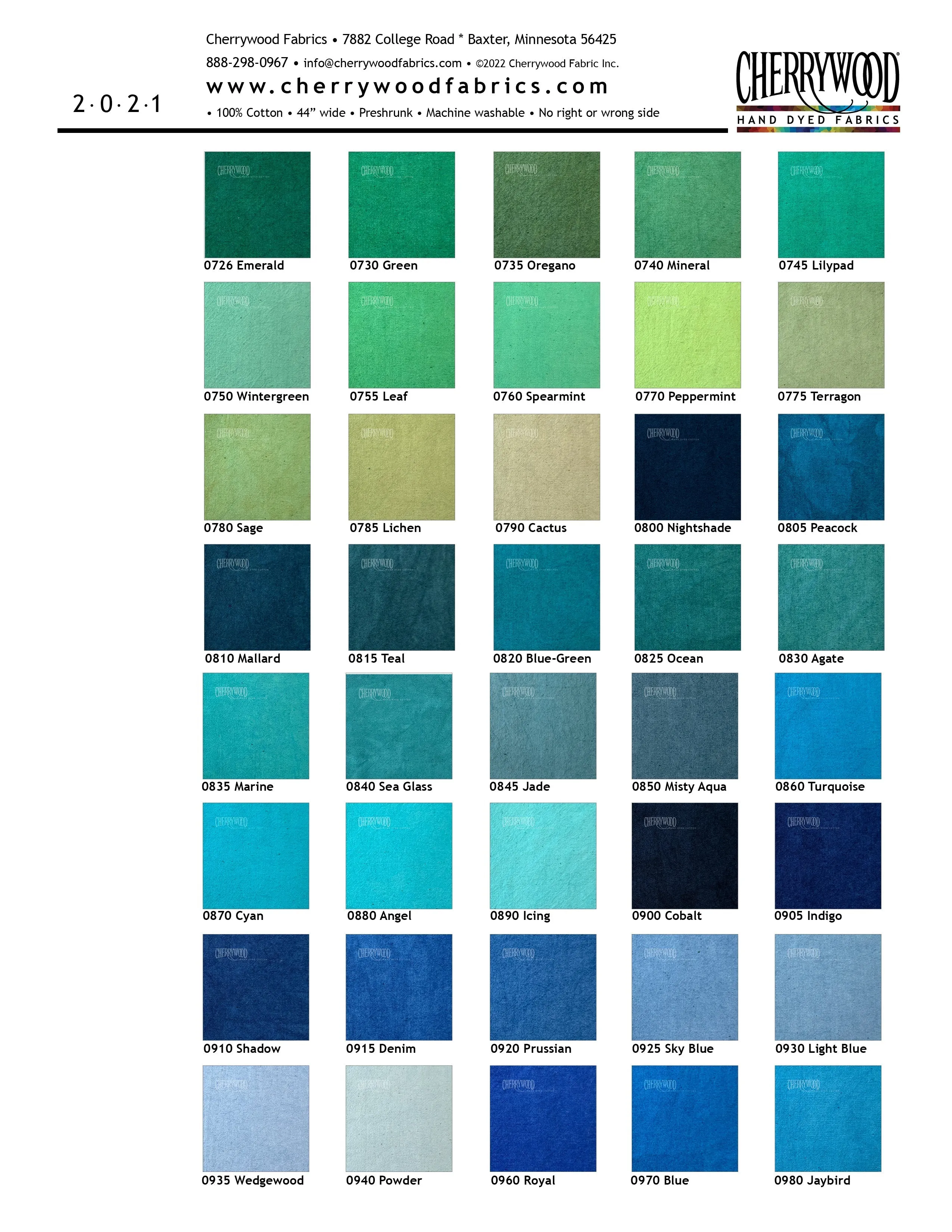 Color Card (Printed)