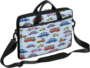 Colorful Cartoon Cars Laptop Computer Bag Waterproof Shoulder Messenger Bag 13-15 inch Durable Laptop Tote Bag with Shoulder Strap Handle Lightweight Crossbody Briefcase