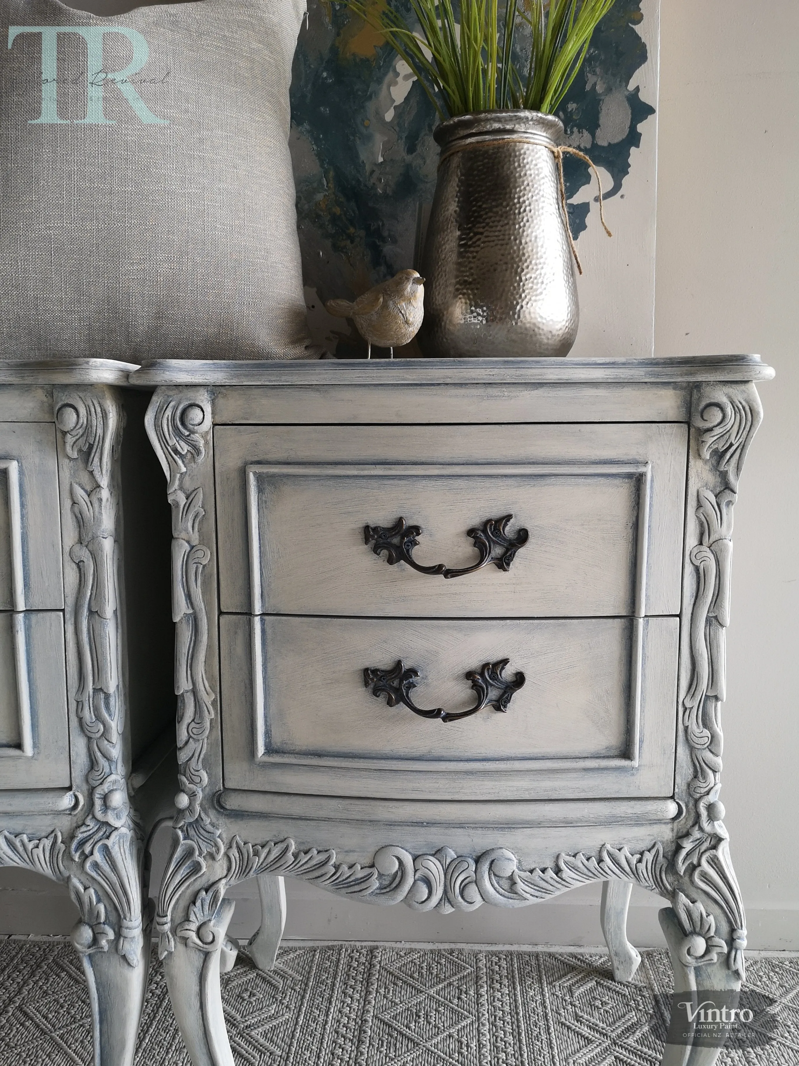 Commissioned Bedroom Suite in a french style white & blue finish