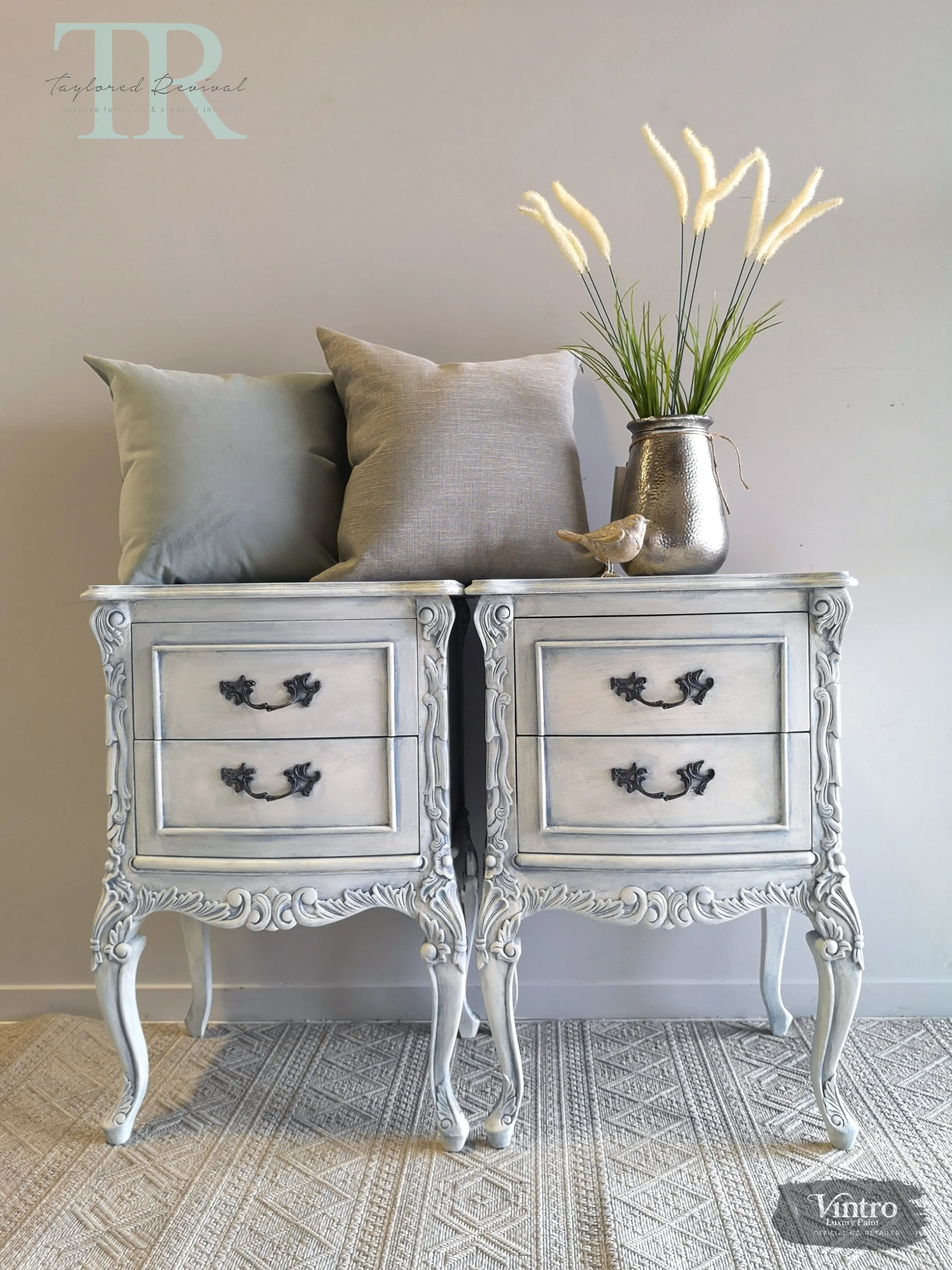 Commissioned Bedroom Suite in a french style white & blue finish