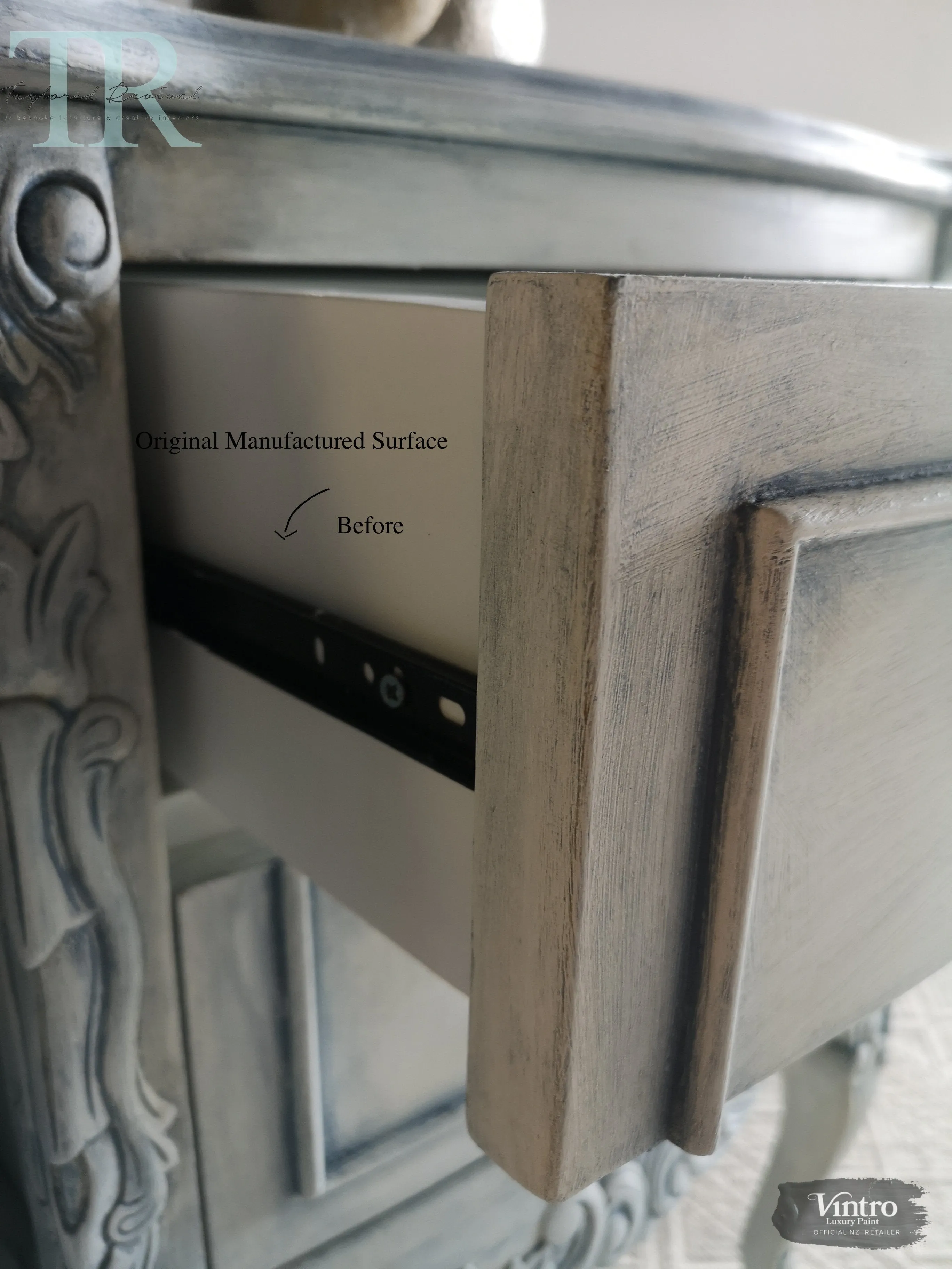 Commissioned Bedroom Suite in a french style white & blue finish