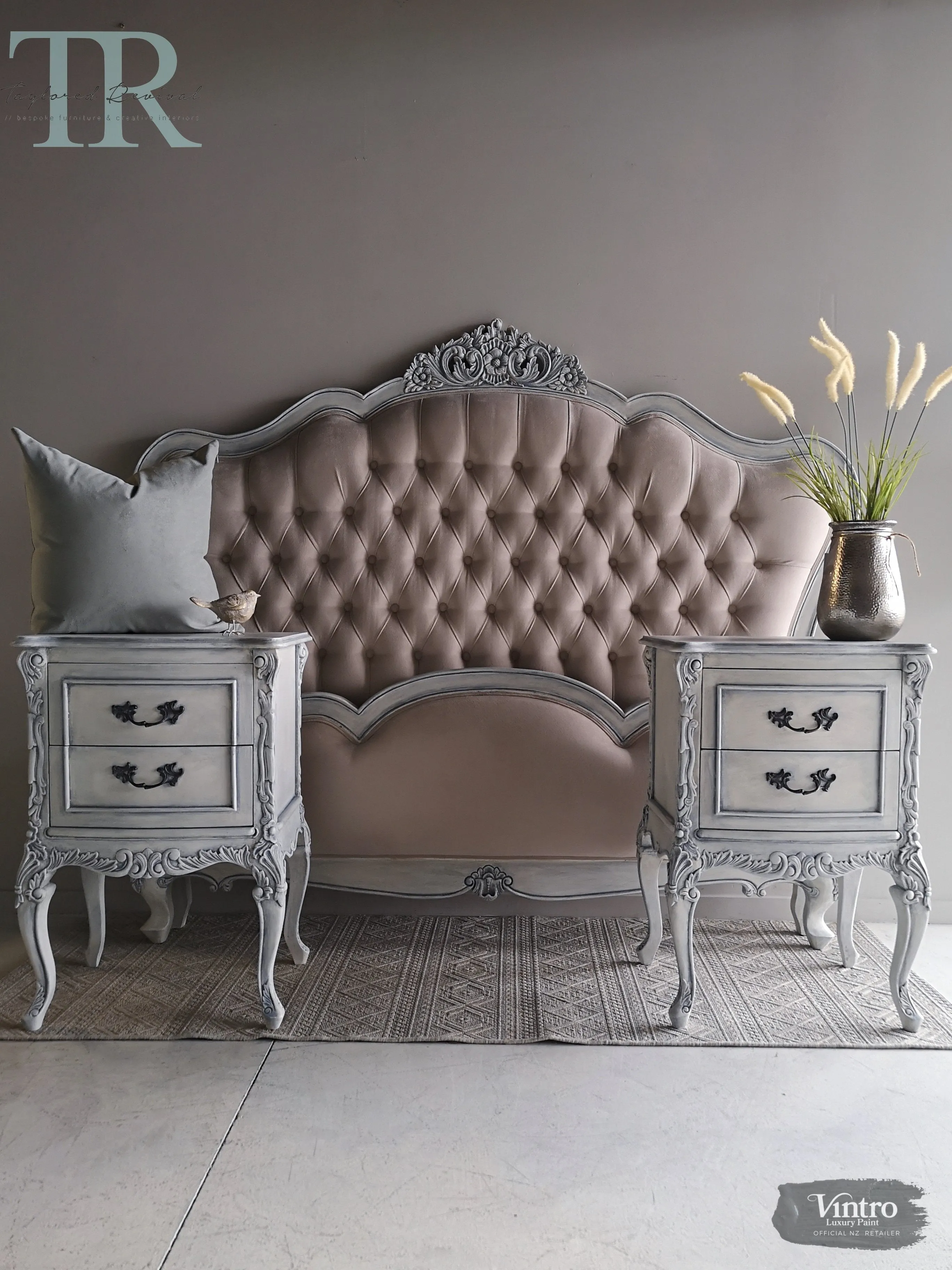 Commissioned Bedroom Suite in a french style white & blue finish