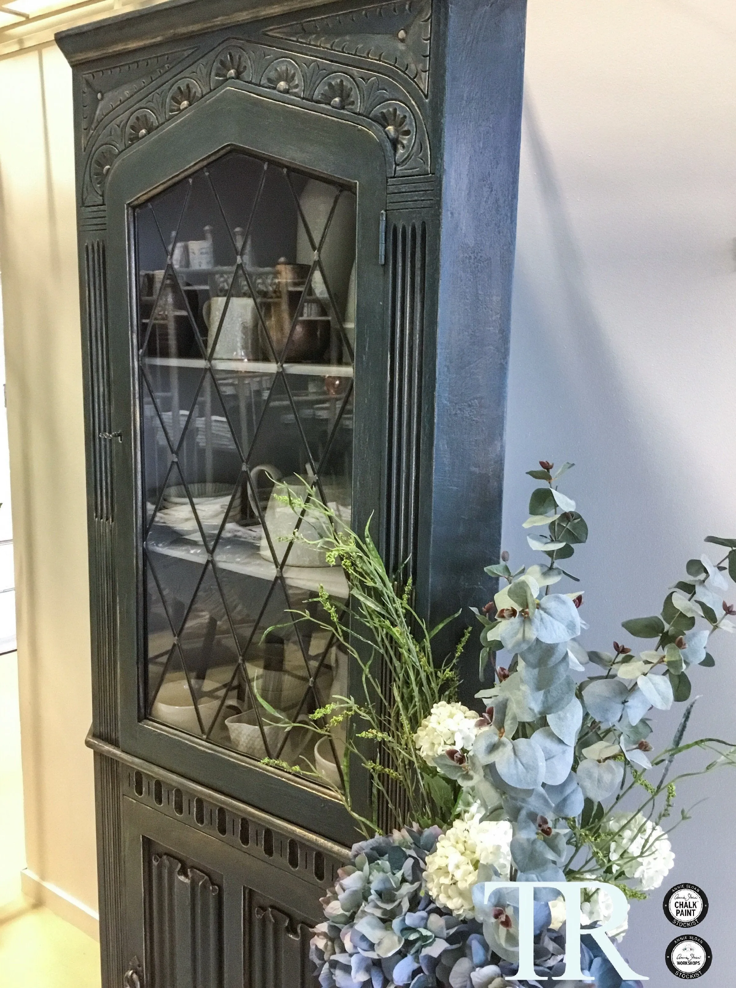 Commissioned Corner Unit in Aubusson Blue
