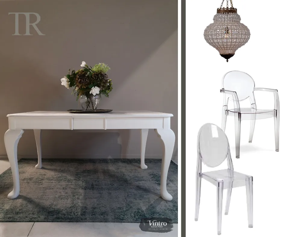 Commissioned Dining Table in Vintro No Seal White