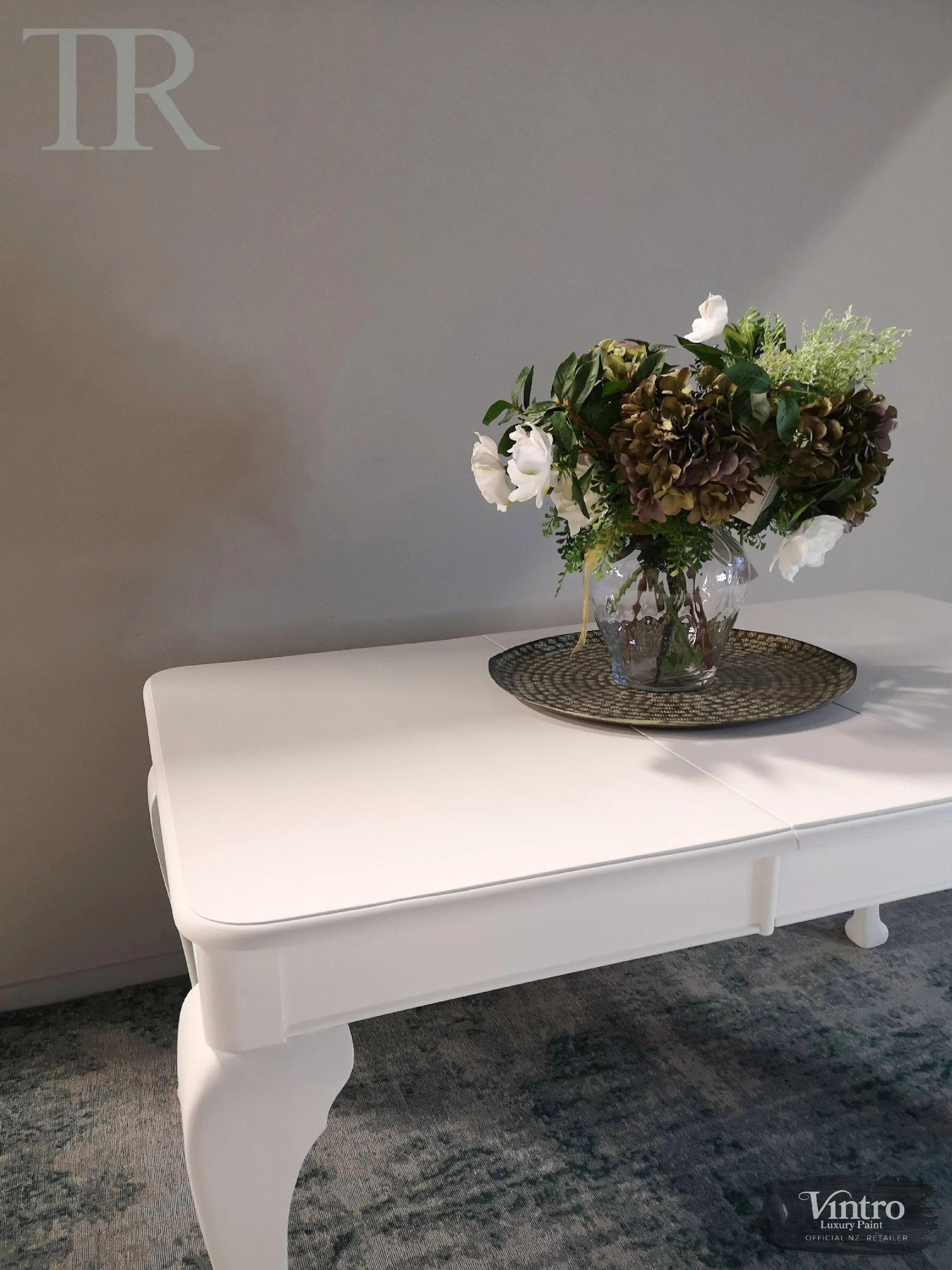 Commissioned Dining Table in Vintro No Seal White