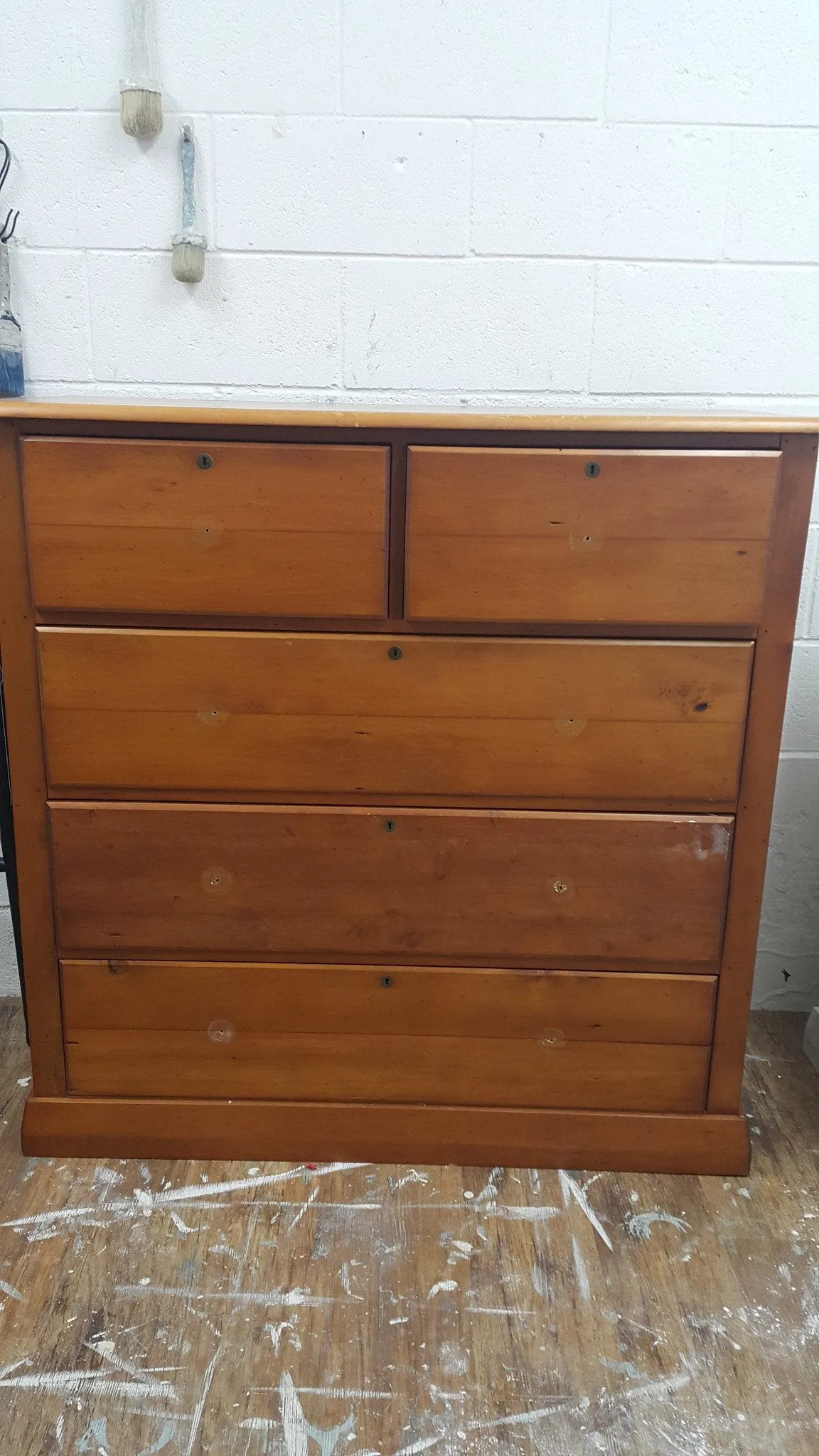 Commissioned Drawers: Duck Egg blue drawers with white wash