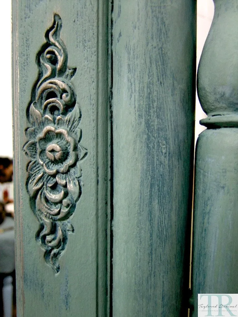 Commissioned  free standing Mirror in a duck egg blue