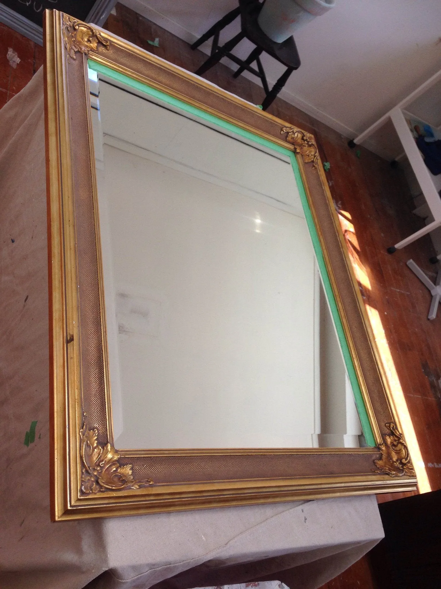 Commissioned french provincial inspired mirror