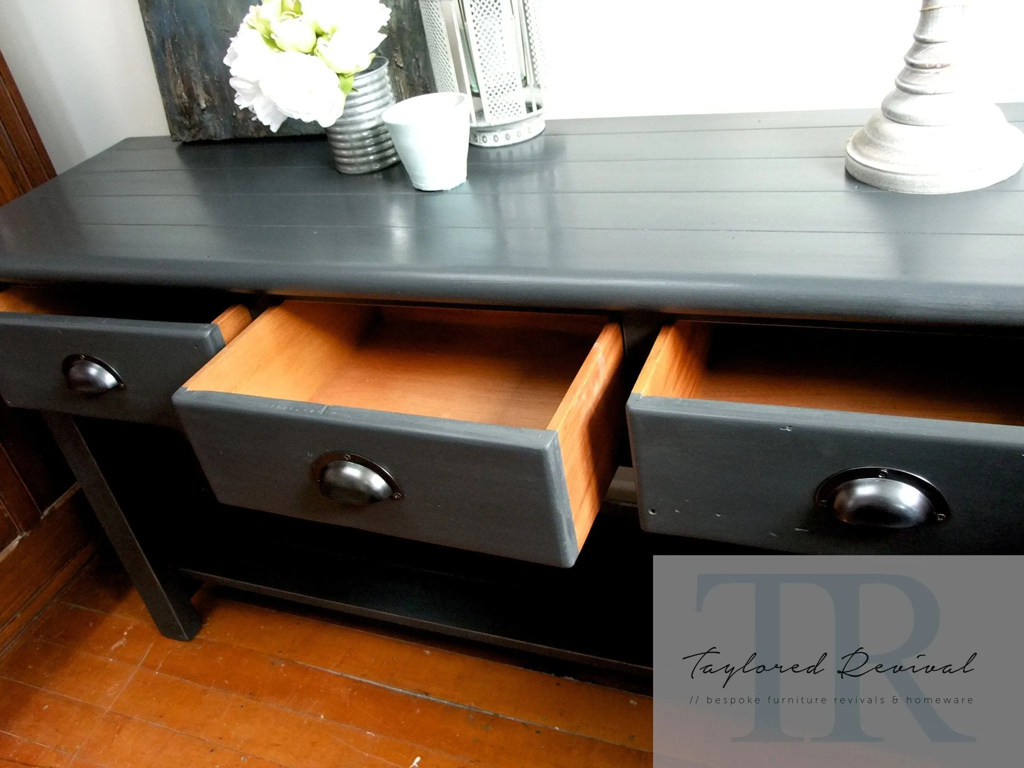 Commissioned Hall Table in Graphite