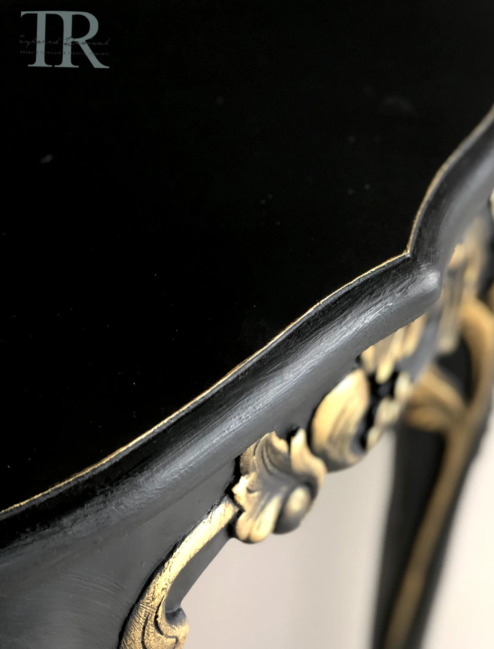 Commissioned hall table in Victorian Black and Gold