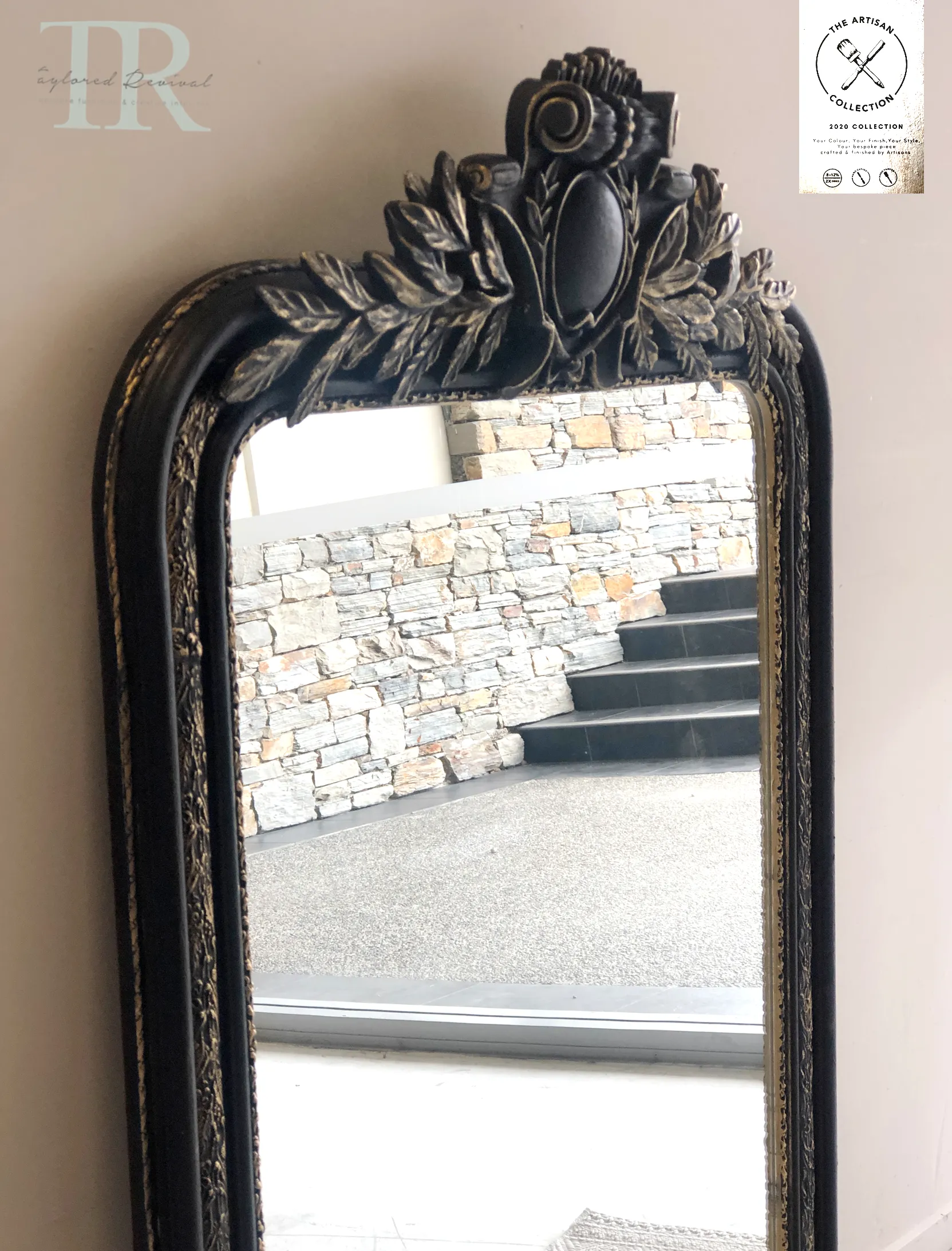Commissioned Mirror in Victorian Black and Gold