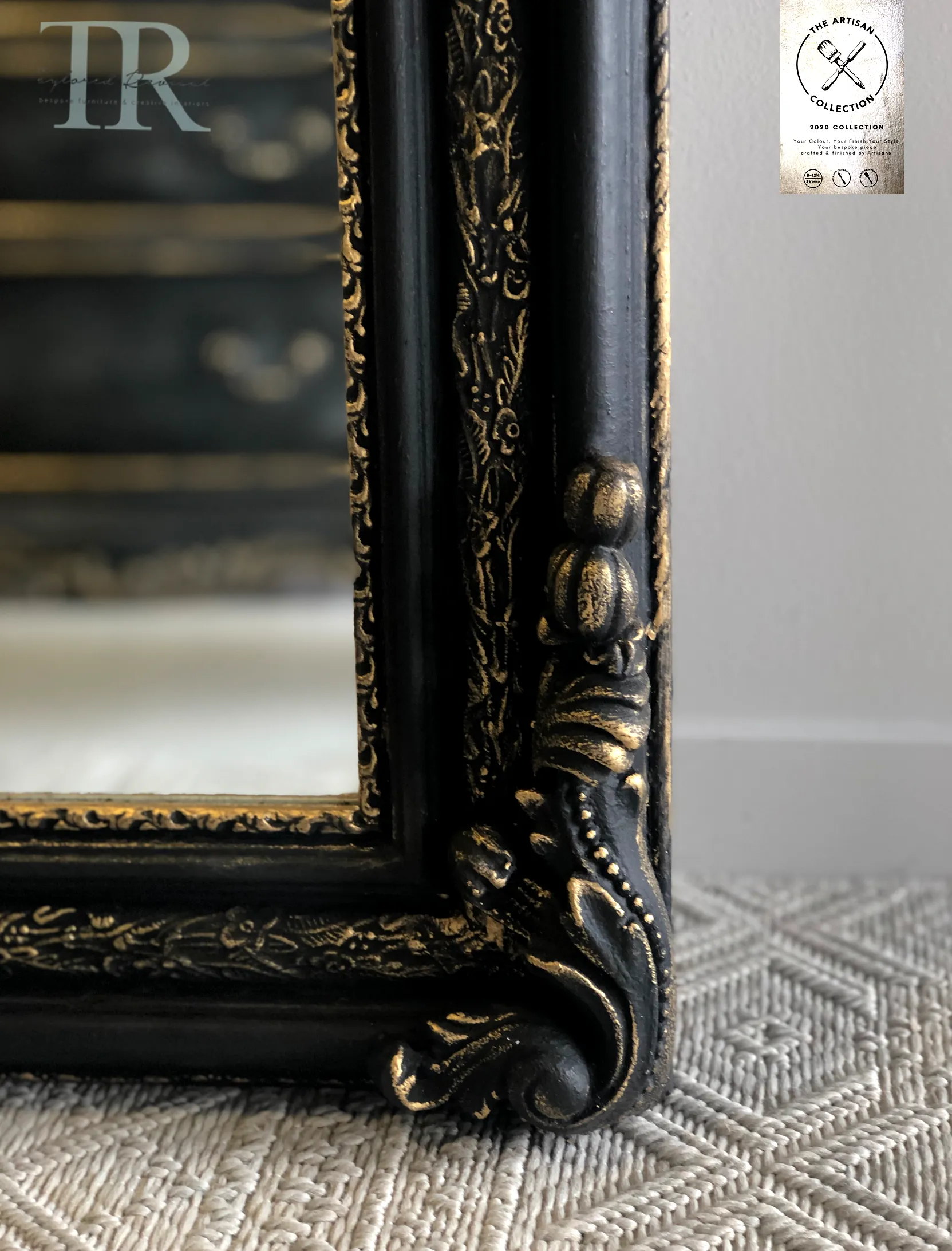 Commissioned Mirror in Victorian Black and Gold
