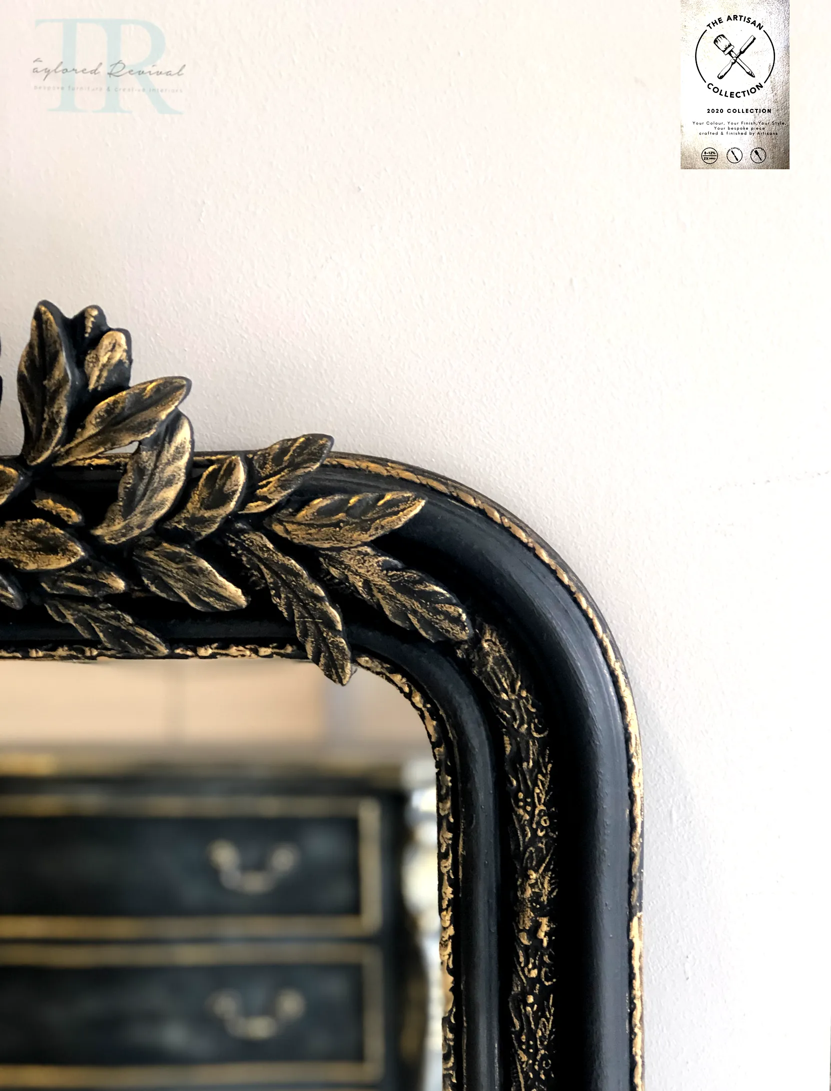 Commissioned Mirror in Victorian Black and Gold