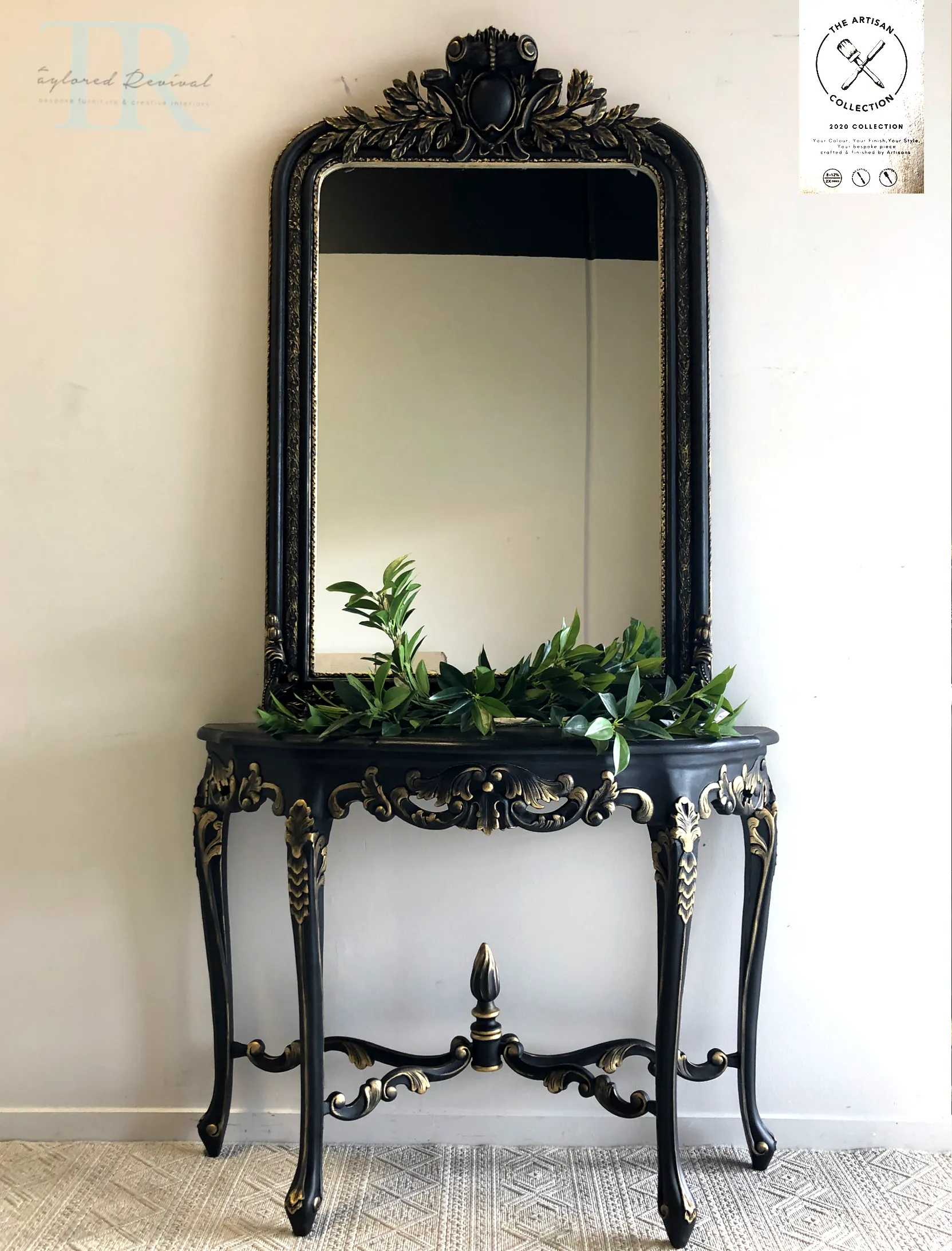 Commissioned Mirror in Victorian Black and Gold