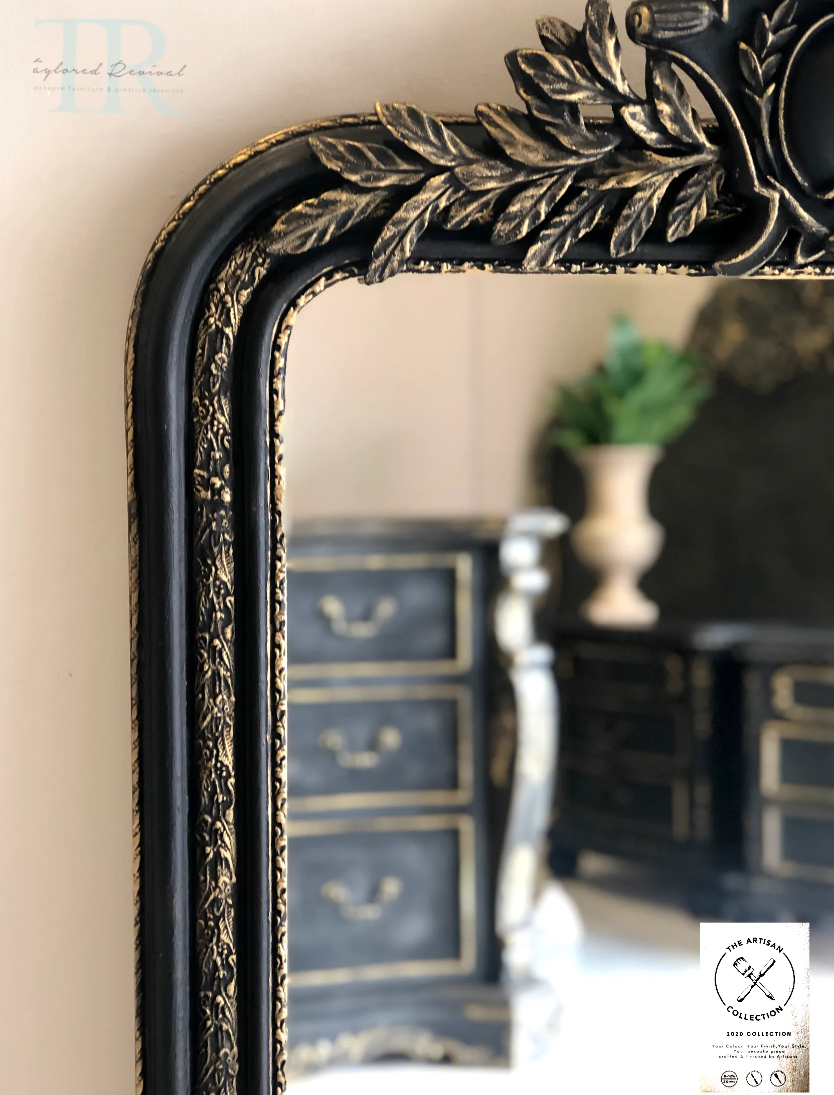 Commissioned Mirror in Victorian Black and Gold