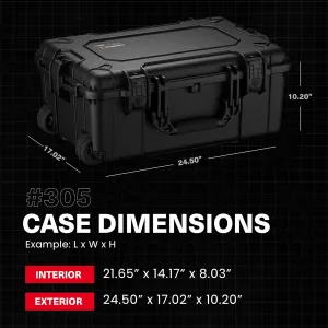 Condition 1 24” Rolling Heavy-Duty Lockable Storage Case Model 305 with Wheels and Handle, IP67 Rated Waterproof, Dustproof, TSA Friendly, Made in USA, 24.50”x17.02”x10.20”, Navy