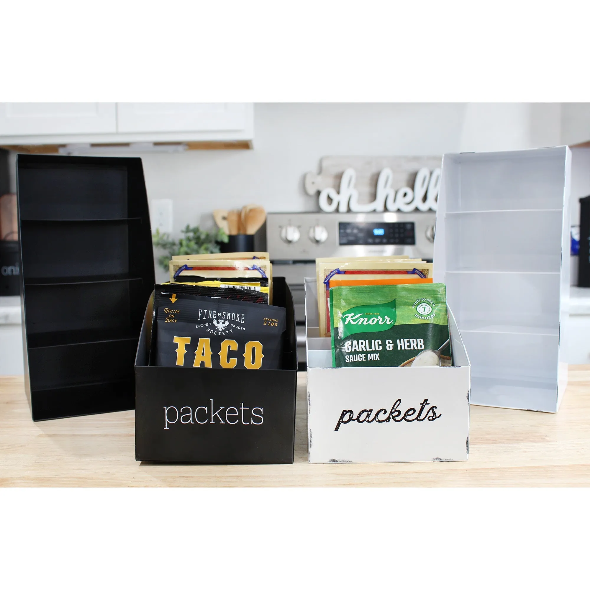 Contemporary Food Packet Organizers (Black, Case of 12)