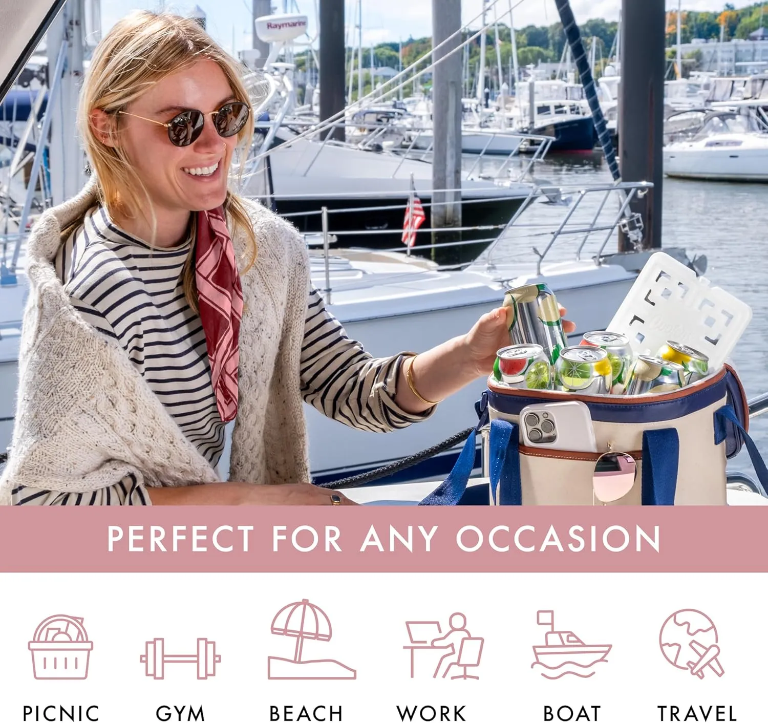 Cool Coolers Fashion Ice by Fit & Fresh, 4 Pack XL Slim Ice Packs, Unique Ice Pack Design for Womens Lunch Bag, Space Saving Reusable Ice Packs for Lunch Boxes, Cooler Ice Packs, Pearl White, 4PK