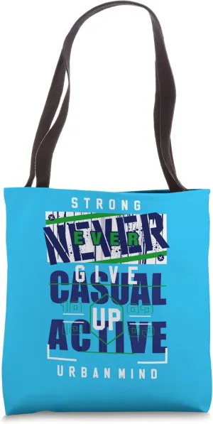 Cool Never Ever Give Up Never Surrender Illustration Graphic Tote Bag