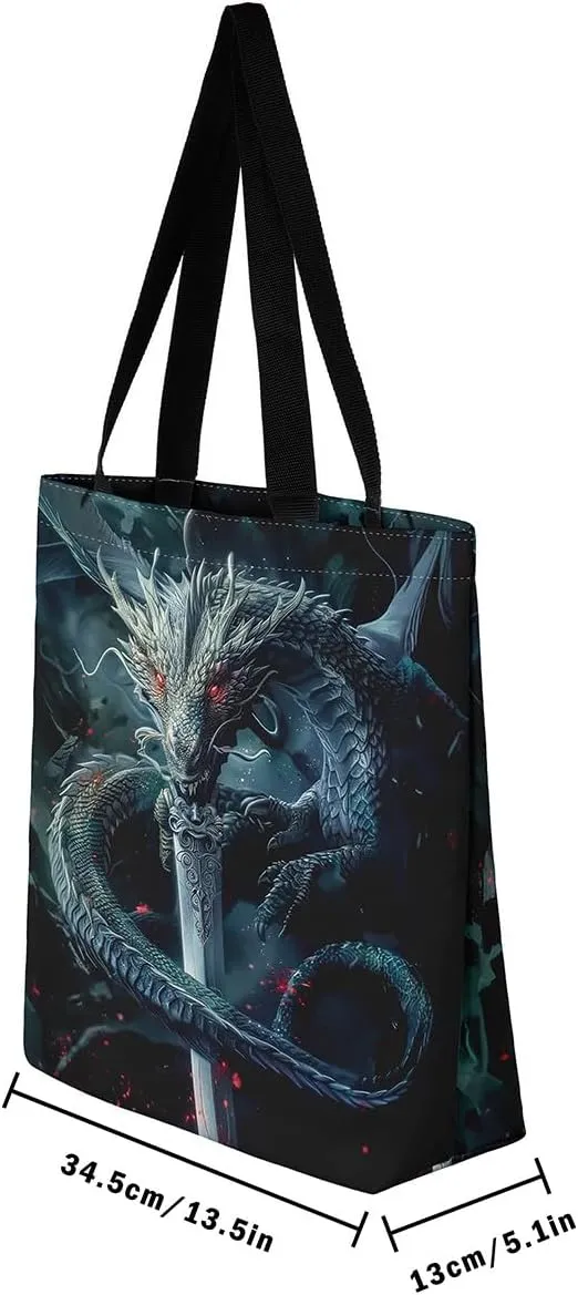 Cool Tornado Handbag Natural Disaster Canvas Tote Bag 3D Tornado Storm Horror Theme Bag