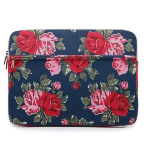 CoolBELL Flower Design Water Resistant Laptop Sleeve | 11.6 inch | Navy Blue | Unisex