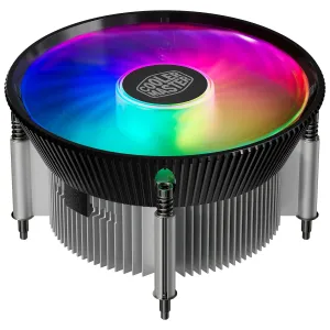 Cooler Master i70C LGA1700 ARGB Intel Low-Profile CPU Air Cooler, Anodized Black Aluminum Fins, Copper Insert Base, 95W TDP CPU Support, 120mm ARGB 3-Pin Fan for Intel LGA1700 For Desktop