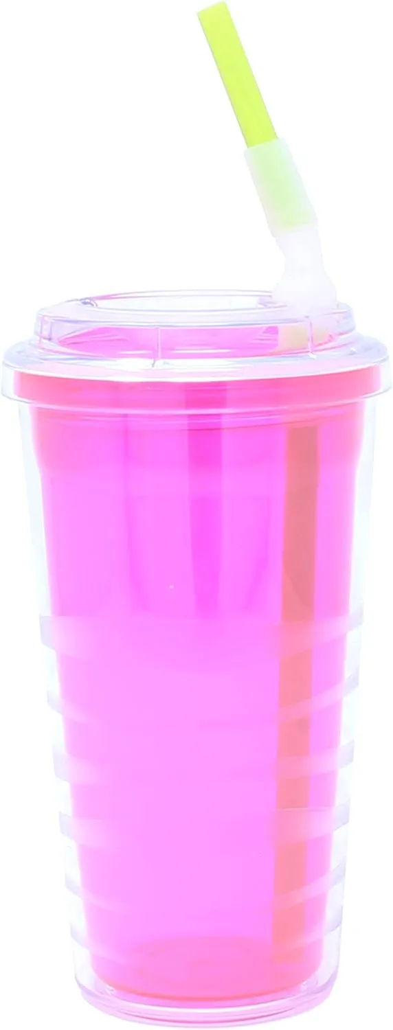 Copco Lock-n-Roll Tumbler with Flip Up Straw, 1 Count (Pack of 1), Pink
