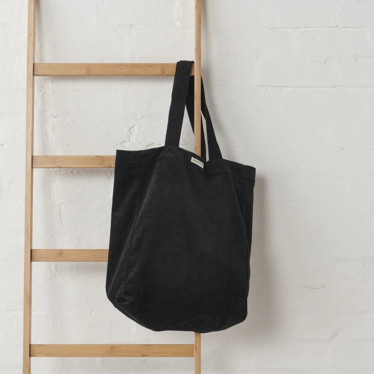 Cord Tote Bag in Black