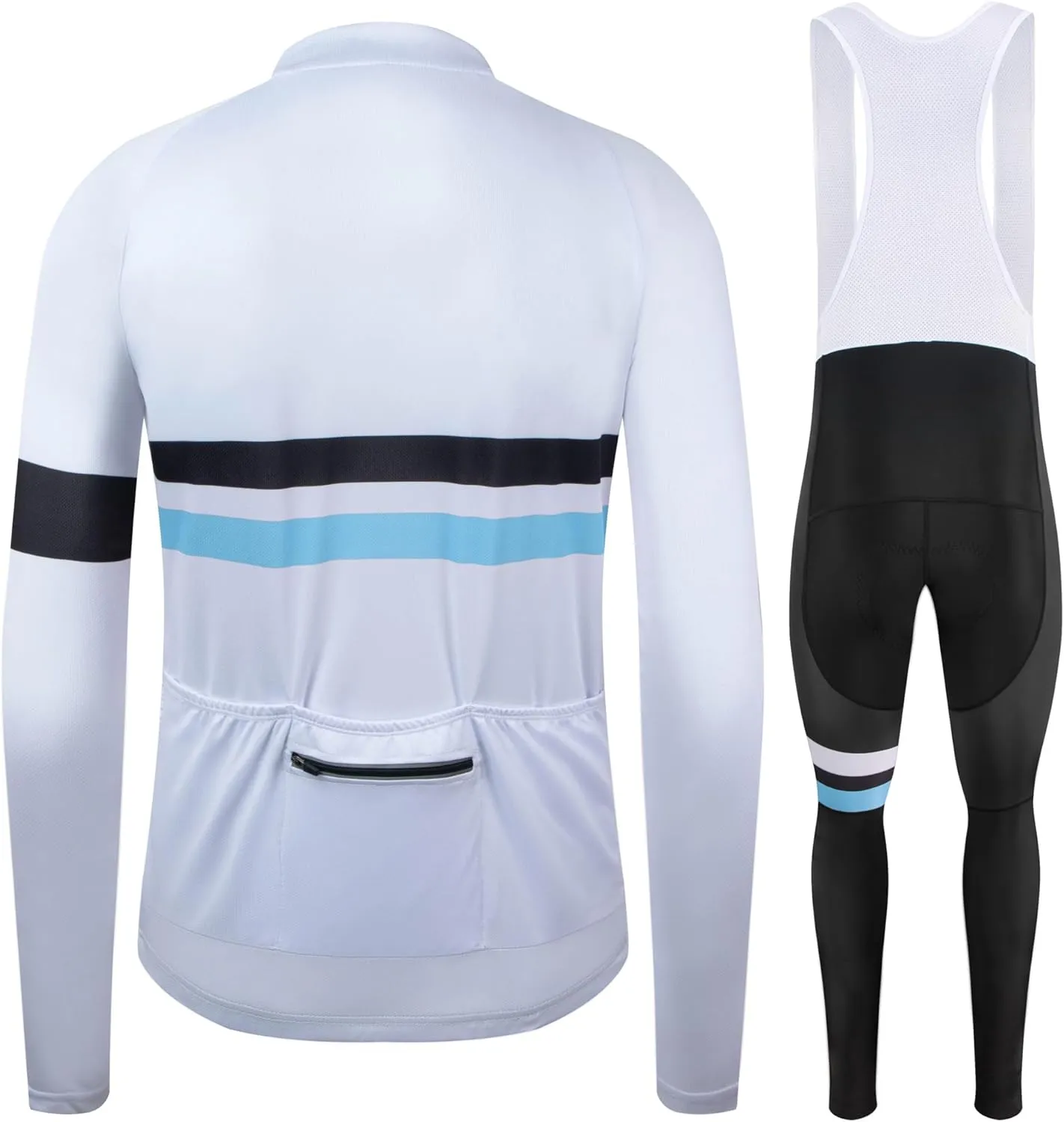 CR Winter Men's Cycling Jersey Long Sleeves Thermal Fleece Bike Jersey   Bib Pants, Winter Cycling Kit Clothing Set for Men