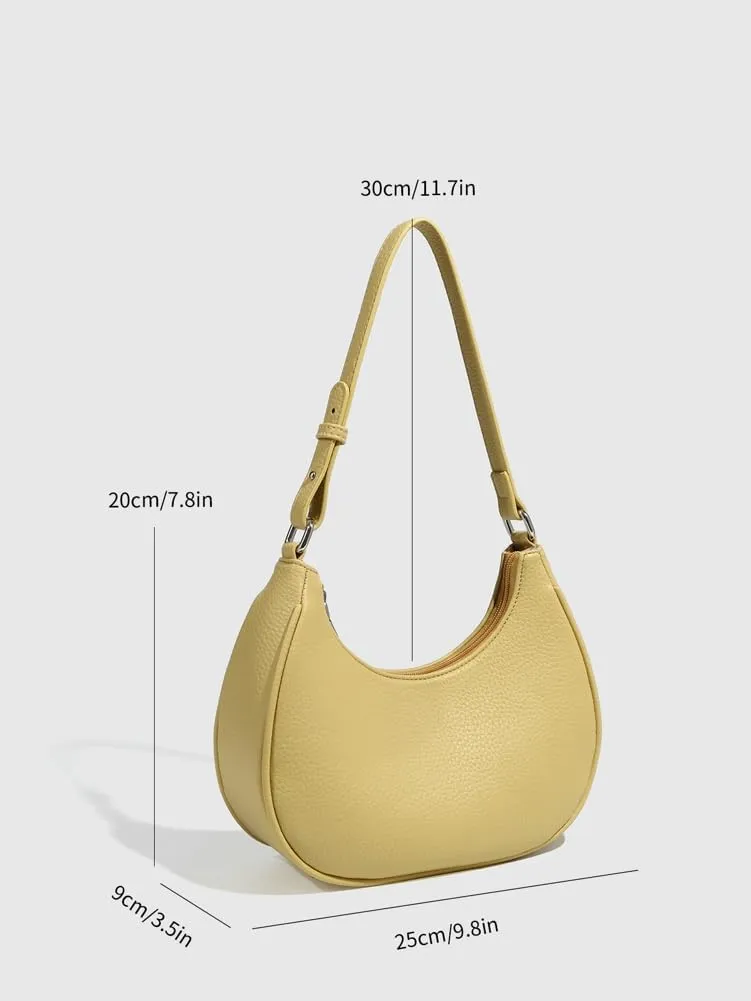 Crescent Bag Trendy Purses for Women 2025 Cute Hobo Bag Versatile Dumpling Bag Simple PU Leather Shoulder Bag Underarm Purse